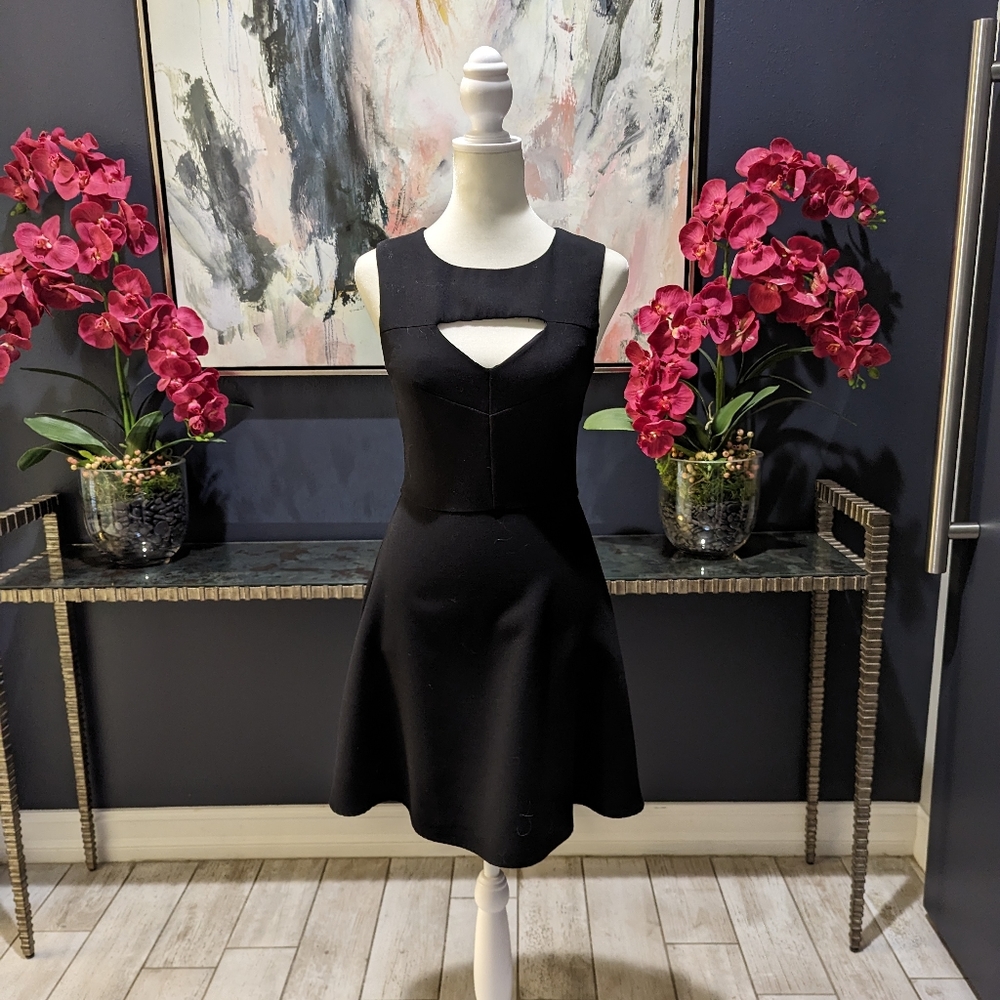 French connection black keyhole dress size zero